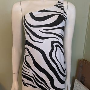 Cato asymmetrical zebra print shirt